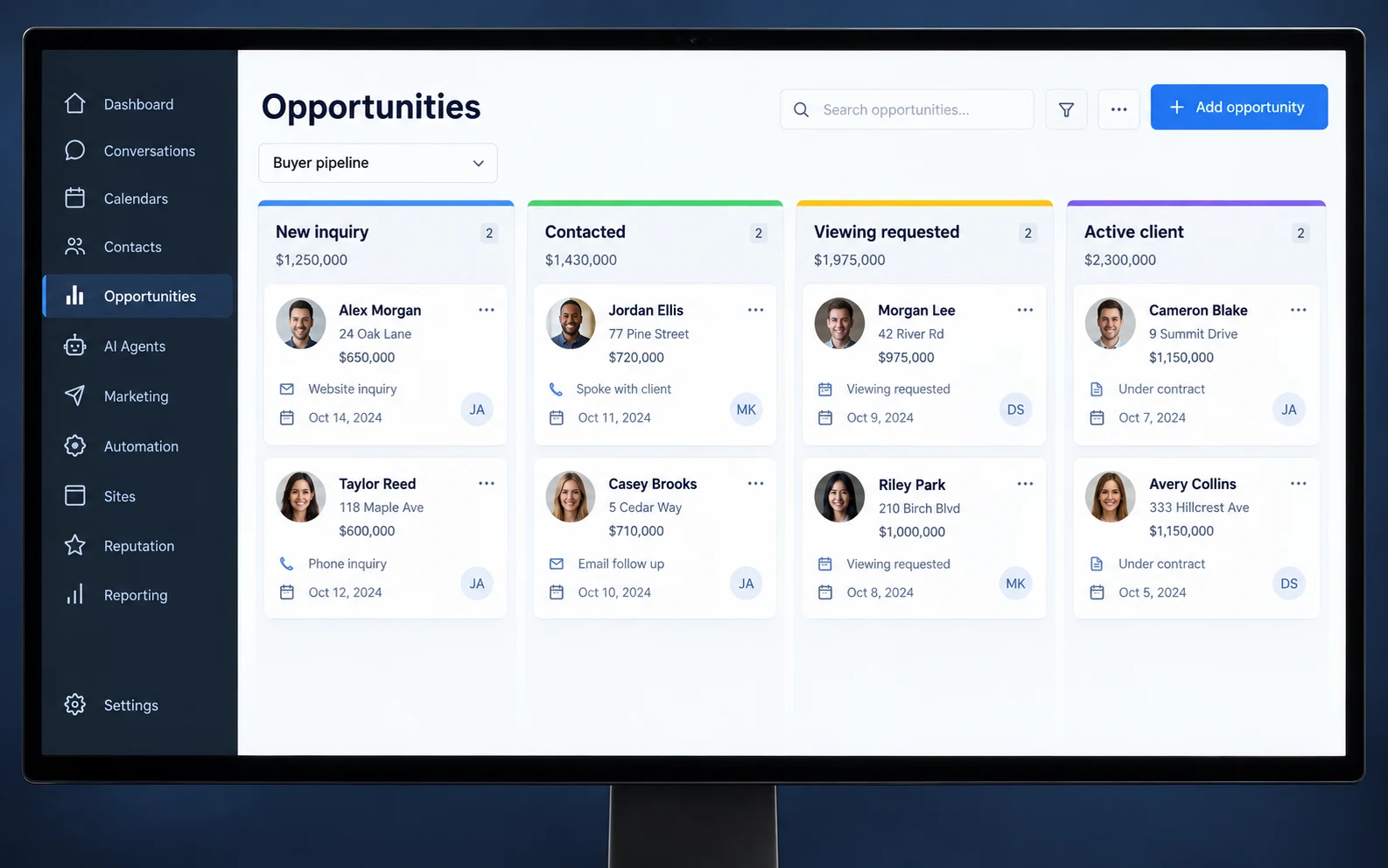 GHL service example: Your real estate workspace