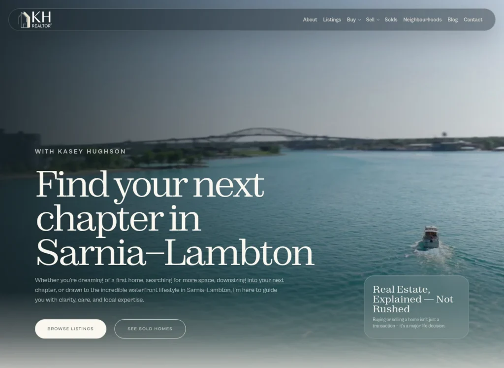 Kasey Hughson website screenshot